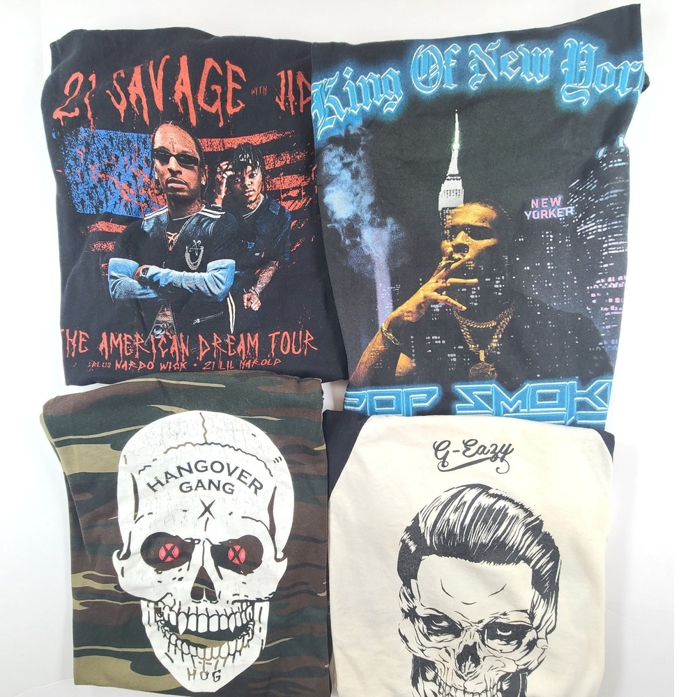Lot of 4 Mens T-Shirt Medium / LG Multicolor Hangover Gang Short Sleeve Crewneck
